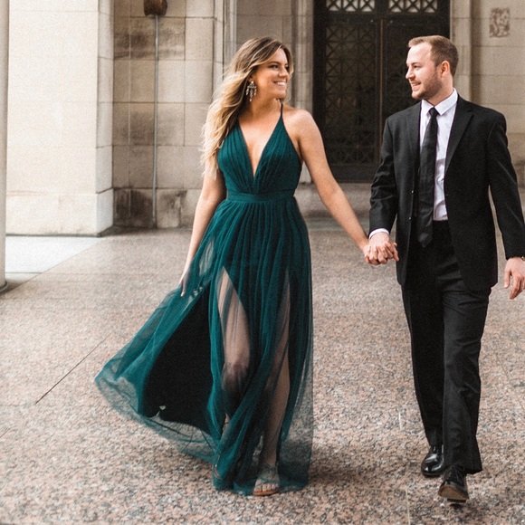 luxxel tulle maxi dress